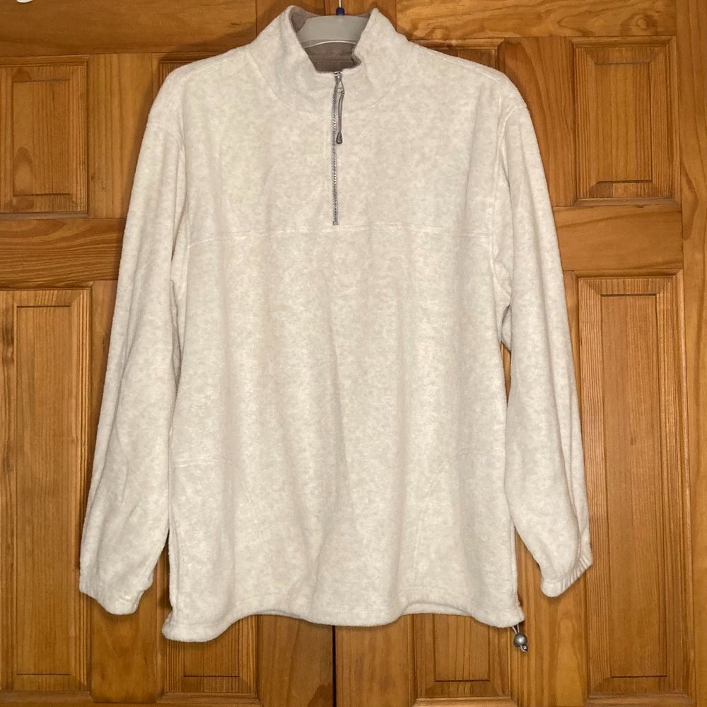NWOT Starting Point Vintage 90s Fleece Pullover 1/4 Zip Cream Men's Size XL